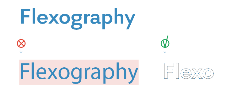 Convertire in oggetti tutti i testi per generare il Pdf per la flexo.